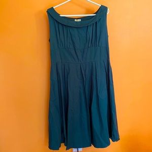 Lindy Bop SELEMA' BOTTLE GREEN VINTAGE 50'S STYLE EVENING DRESS size 2XL